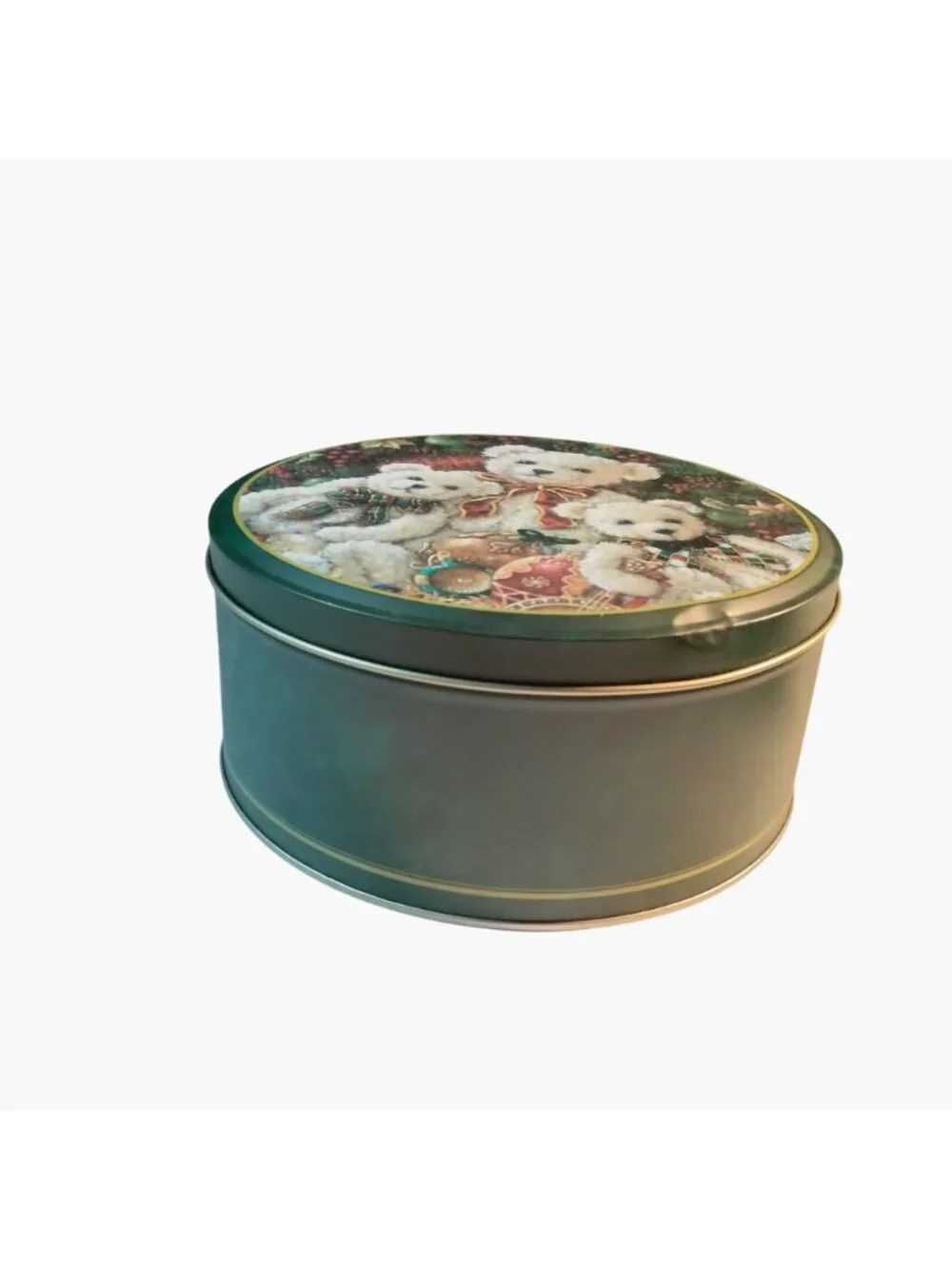 Christmas Teddy Bear Cookie Tin Bear Holiday Brother Sister Design Studio